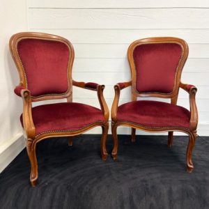 Lot de 2 fauteuils Voltaire Bordeaux