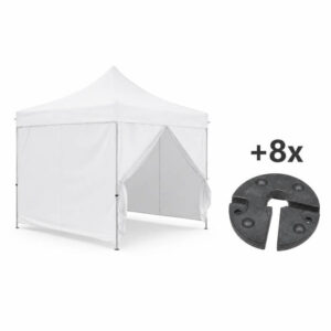 Barnum pliable de 3x3 mètres avec 8 poids de lestage en fonte de securité