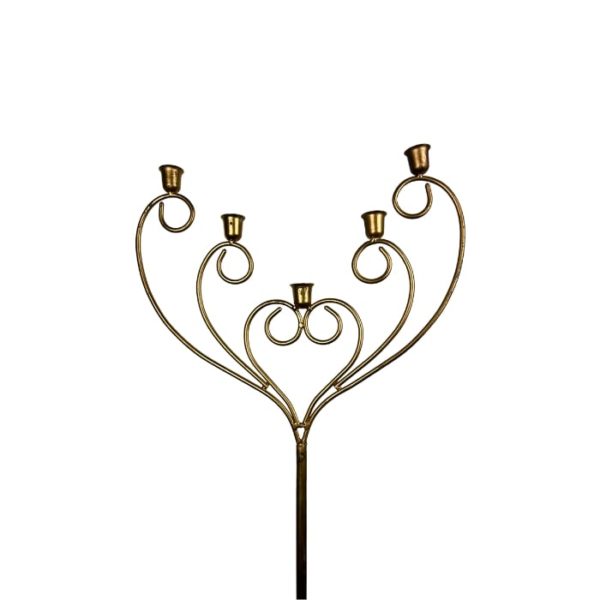 Zoom 5 branches pour cierges d'Eglise du chandelier