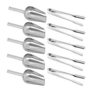 lot de 5 pelles et 5 pinces en métal pour candy bar