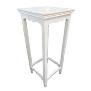 Support blanc en bois type guéridon pour décorations de mariage