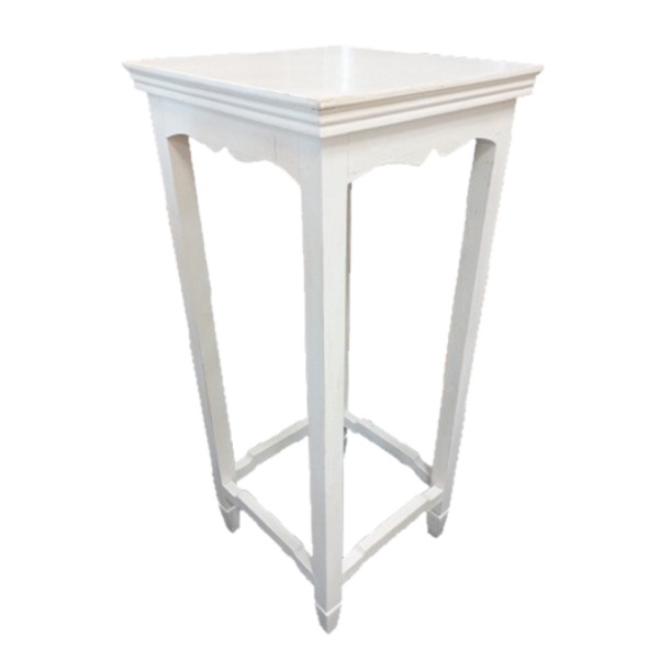 Support blanc en bois type guéridon pour décorations de mariage