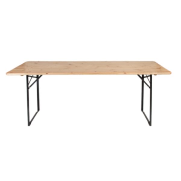 table-bois-pliable-220-x-70-cm Table de mariage en bois de grande longueur avec pieds rabattables