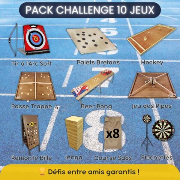 Pack de 10 jeux géants, de café ou sportifs pour animation challenge compétition en Bretagne
