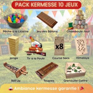 Package de jeux de kermesse et de jeux en bois en location en Bretagne