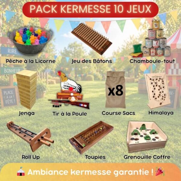 Package de jeux de kermesse et de jeux en bois en location en Bretagne