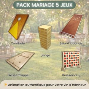 Pack de jeux de mariage et vin d'honneur en bois pour mariage en Bretagne