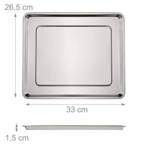 Plateau rectangulaire de service inox