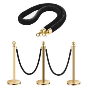 Poteaux de guidages dorés avec cordes noires